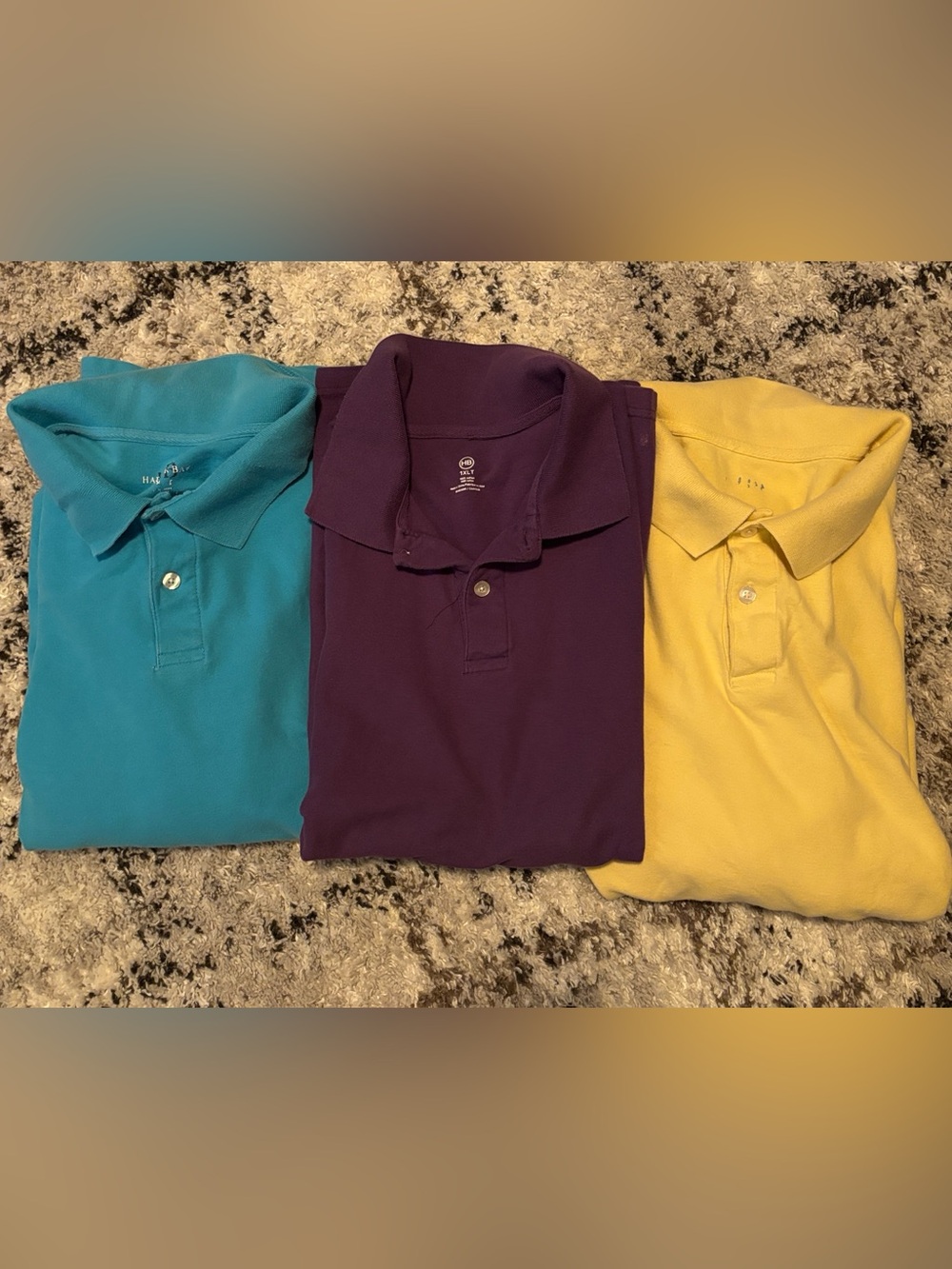 Harbor Bay Trio: Teal, Purple & Yellow Men's Polo Set